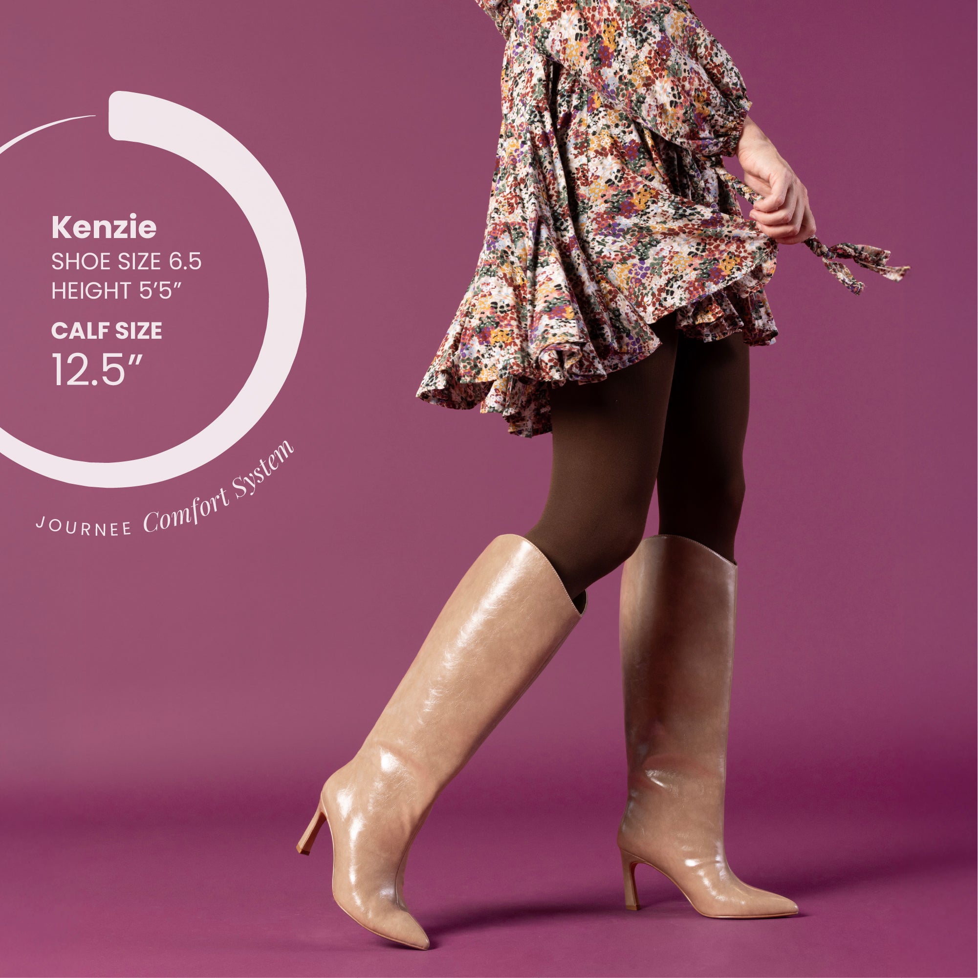 REHELA KNEE HIGH BOOTS IN FAUX LEATHER