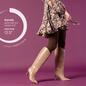 REHELA KNEE HIGH BOOTS IN VEGAN LEATHER - Black