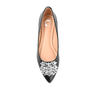 RENZO DRESSY BALLET FLATS IN FAUX LEATHER