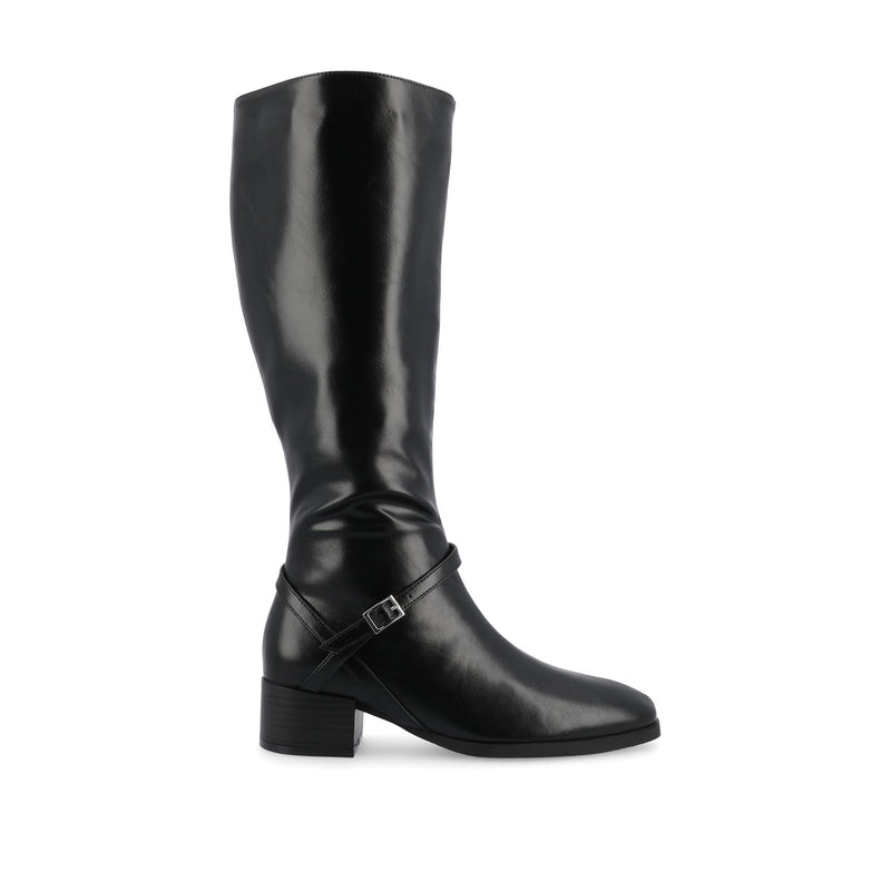 RHIANAH KNEE HIGH BOOTS IN FAUX LEATHER