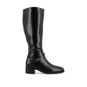 RHIANAH KNEE HIGH BOOTS IN WIDE CALF - Black