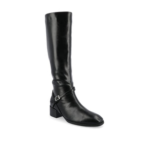 RHIANAH KNEE HIGH BOOTS IN WIDE CALF - Black