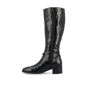 RHIANAH KNEE HIGH BOOTS IN WIDE CALF - Black