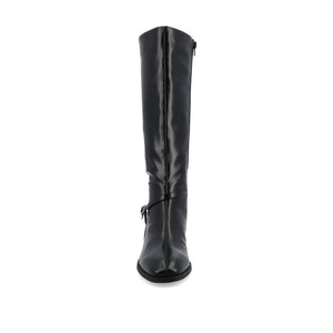 RHIANAH KNEE HIGH BOOTS IN X-WIDE CALF - Black