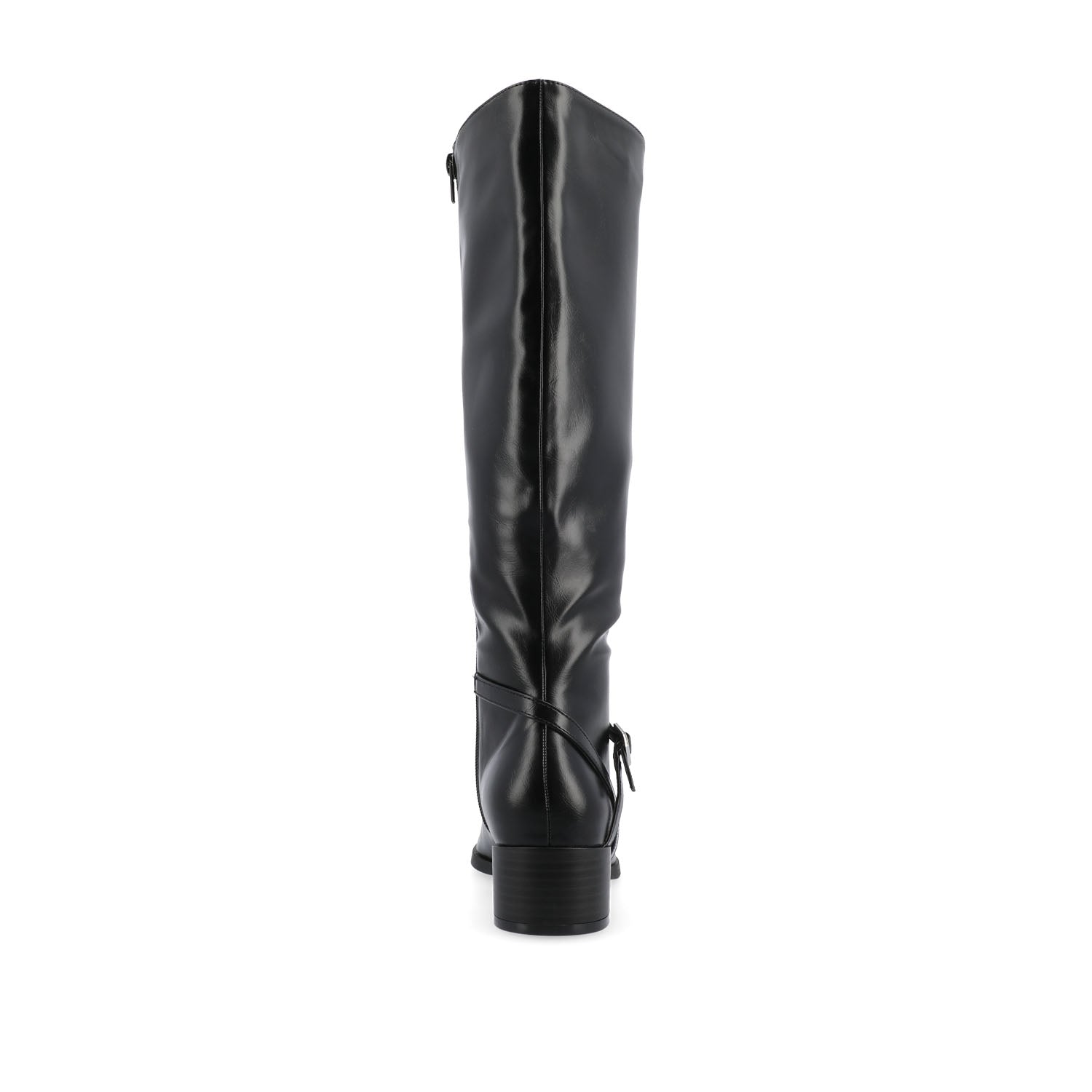 RHIANAH KNEE HIGH BOOTS IN VEGAN LEATHER - Black