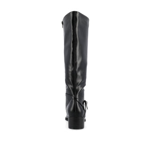 RHIANAH KNEE HIGH BOOTS IN VEGAN LEATHER - Black