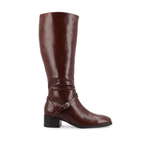 RHIANAH KNEE HIGH BOOTS IN WIDE CALF - Brown