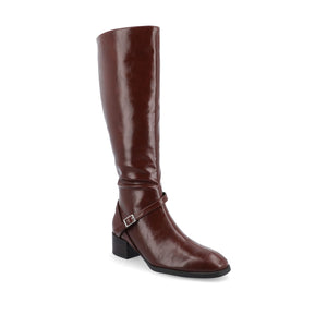 RHIANAH KNEE HIGH BOOTS IN X-WIDE CALF - Brown