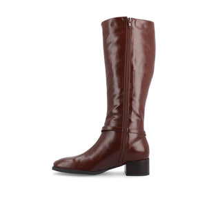 RHIANAH KNEE HIGH BOOTS IN VEGAN LEATHER - Brown