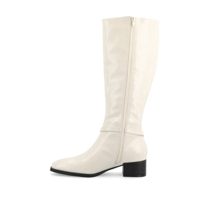 RHIANAH KNEE HIGH BOOTS IN VEGAN LEATHER - Ivory