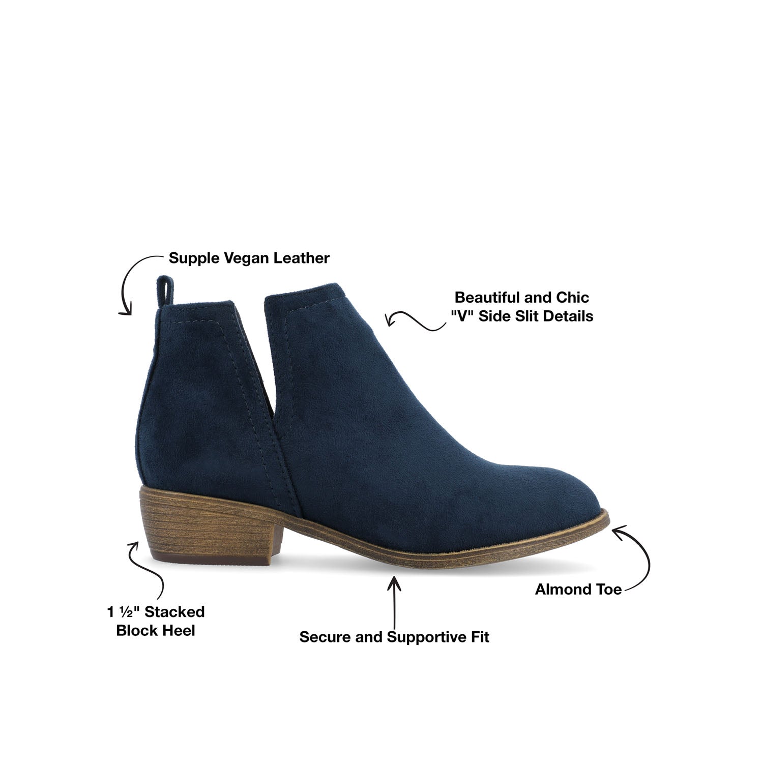 RIMI BLOCK HEELED BOOTIES IN WIDE - Blue