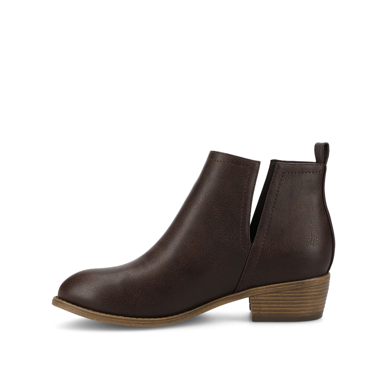 RIMI BLOCK HEELED BOOTIES IN FAUX SUEDE - Brown PU