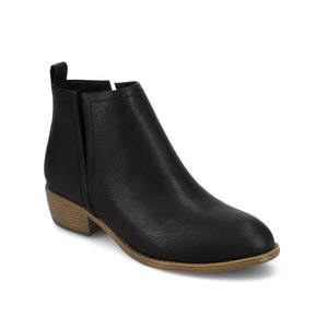 RIMI BLOCK HEELED BOOTIES IN WIDE - Black PU