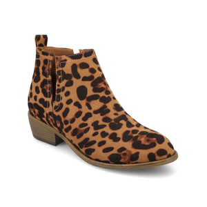 RIMI BLOCK HEELED BOOTIES IN FAUX SUEDE - Leopard