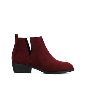 RIMI BLOCK HEELED BOOTIES IN FAUX SUEDE - Oxblood