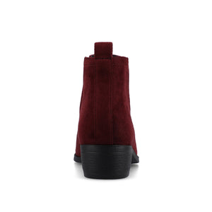 RIMI BLOCK HEELED BOOTIES IN FAUX SUEDE - Oxblood