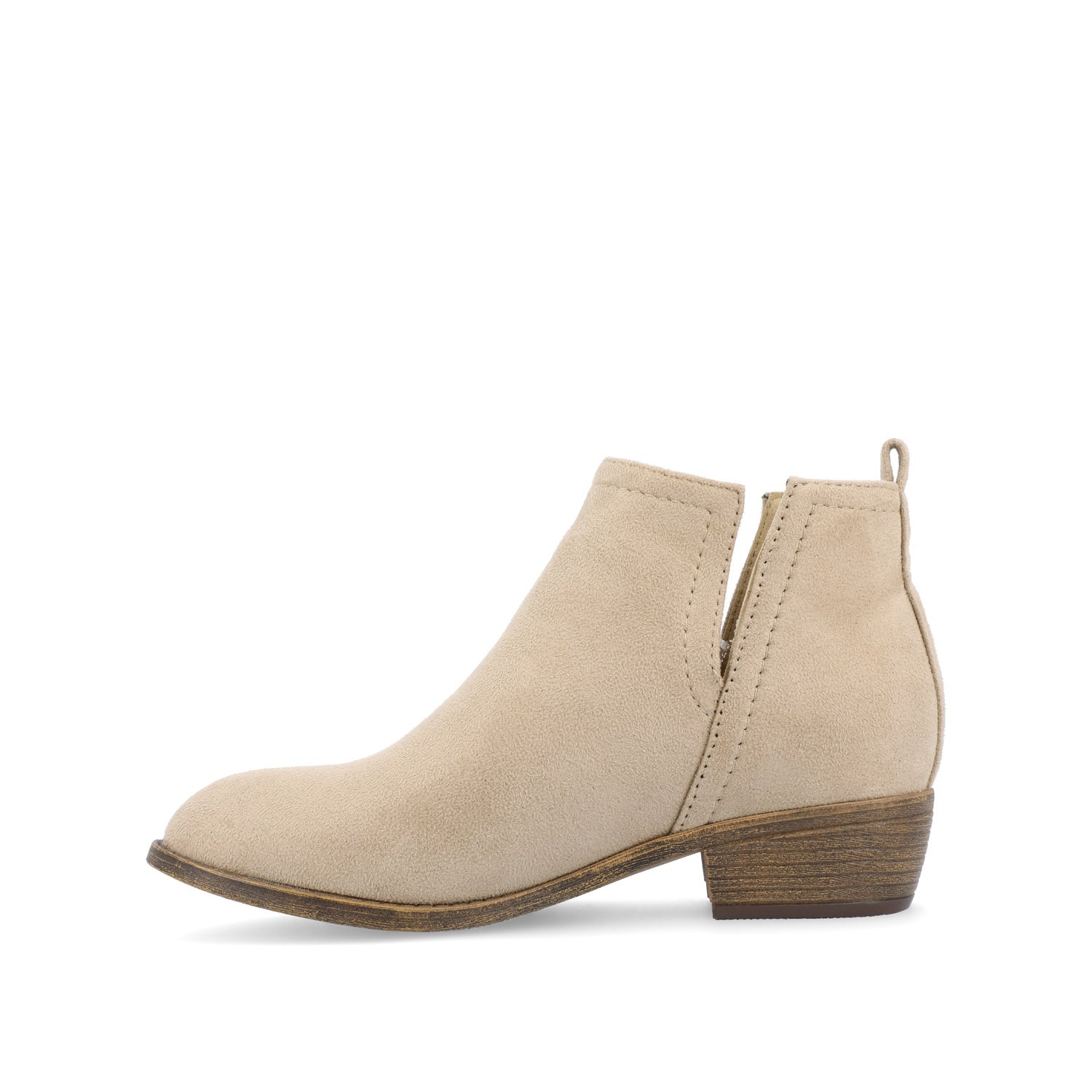 RIMI BLOCK HEELED BOOTIES IN FAUX SUEDE - Stone