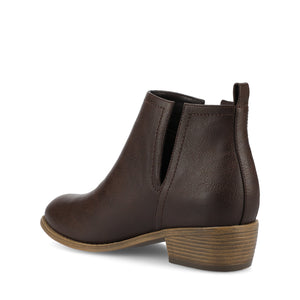 RIMI BLOCK HEELED BOOTIES IN WIDE - Brown PU