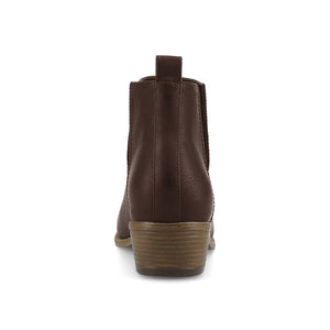 RIMI BLOCK HEELED BOOTIES IN WIDE - Brown PU