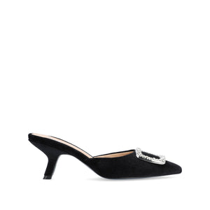 RISHIE KITTEN HEELED MULES IN VELVET - Black
