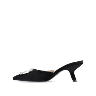 RISHIE KITTEN HEELED MULES IN VELVET