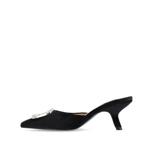 RISHIE KITTEN HEELED MULES IN VELVET - Black