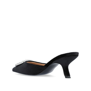 RISHIE KITTEN HEELED MULES IN VELVET - Black