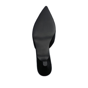 RISHIE KITTEN HEELED MULES IN VELVET - Black