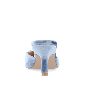 RISHIE KITTEN HEELED MULES IN VELVET - Blue