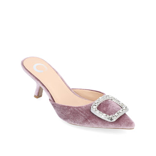 RISHIE KITTEN HEELED MULES IN VELVET