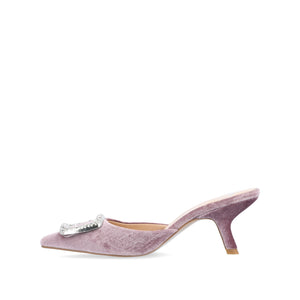 RISHIE KITTEN HEELED MULES IN VELVET - Lilac