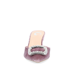 RISHIE KITTEN HEELED MULES IN VELVET - Lilac