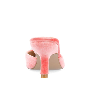 RISHIE KITTEN HEELED MULES IN VELVET - Pink
