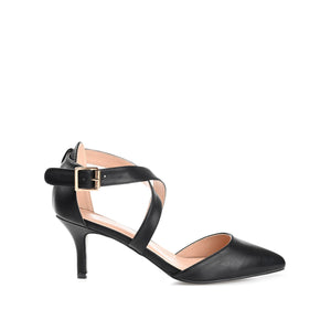 RIVA STILETTO PUMP HEELS IN VEGAN LEATHER - Black