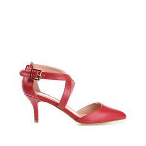 RIVA STILETTO PUMP HEELS IN WIDE - Red