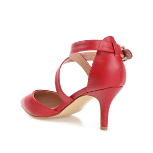 RIVA STILETTO PUMP HEELS IN WIDE - Red