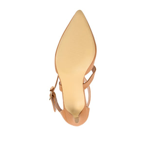 RIVA STILETTO PUMP HEELS IN VEGAN LEATHER - Tan