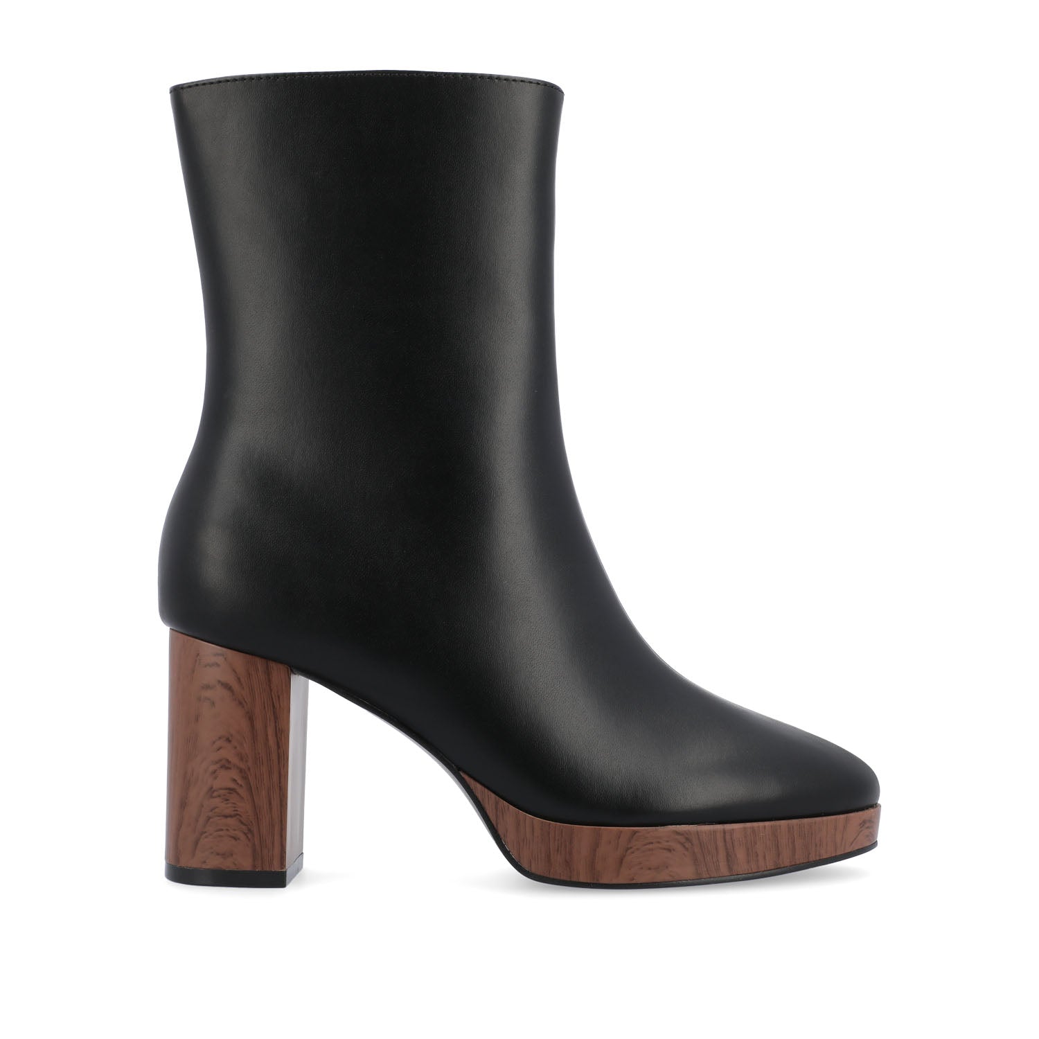 ROMER BLOCK HEEL BOOTIES IN FAUX LEATHER