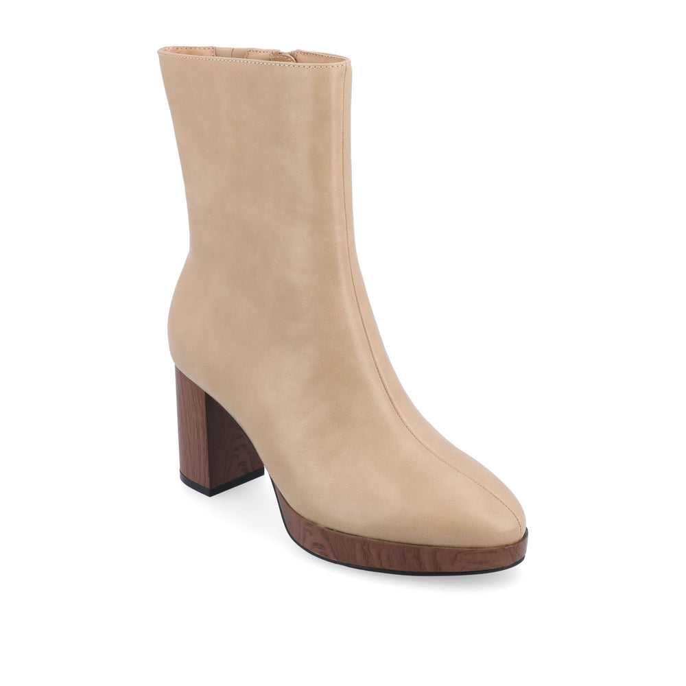 ROMER BLOCK HEEL BOOTIES IN FAUX LEATHER