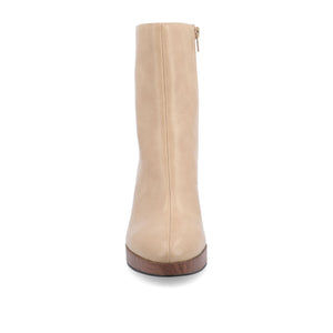 ROMER BLOCK HEEL BOOTIES IN VEGAN LEATHER - Tan