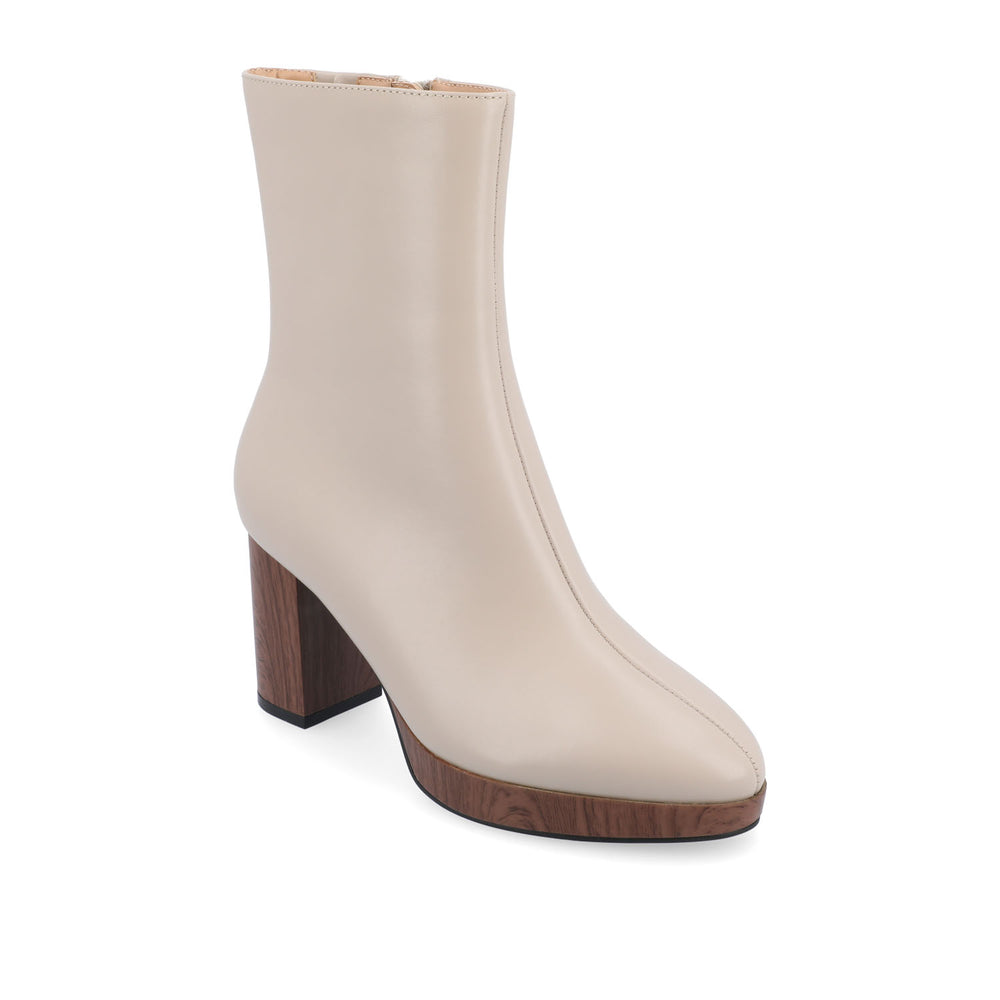 ROMER BLOCK HEEL BOOTIES IN FAUX LEATHER