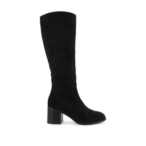 ROMILLY KNEE HIGH BOOTS IN VEGAN LEATHER - Black Suede