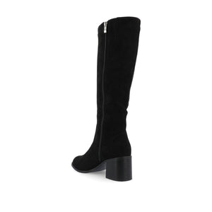 ROMILLY KNEE HIGH BOOTS IN VEGAN LEATHER - Black Suede
