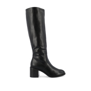 ROMILLY KNEE HIGH BOOTS IN VEGAN LEATHER - Black Suede