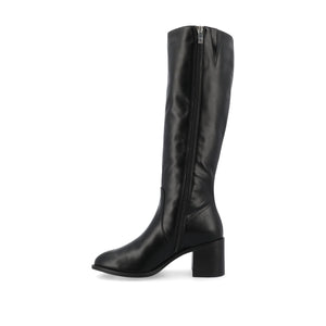 ROMILLY KNEE HIGH BOOTS IN X-WIDE CALF - Black Suede