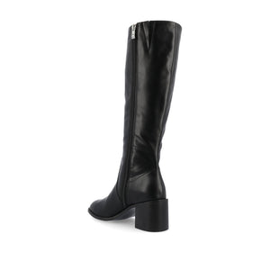 ROMILLY KNEE HIGH BOOTS IN VEGAN LEATHER - Black