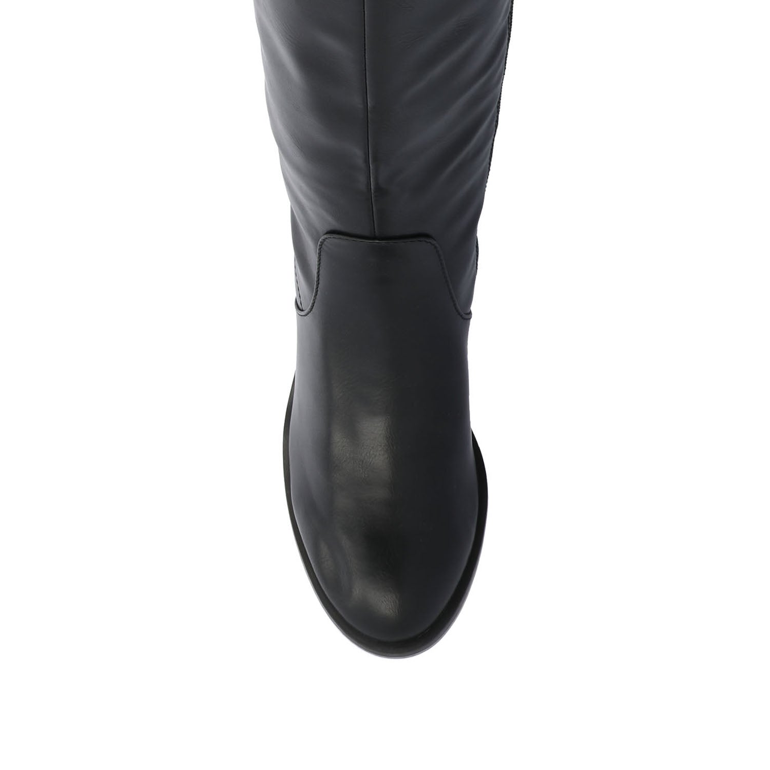 ROMILLY KNEE HIGH BOOTS IN VEGAN LEATHER - Black Suede