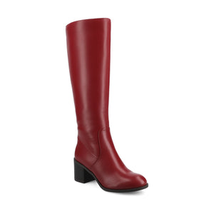 ROMILLY KNEE HIGH BOOTS IN VEGAN LEATHER - Cranberry