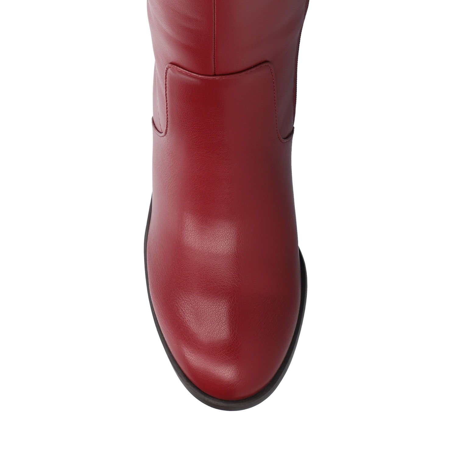 ROMILLY KNEE HIGH BOOTS IN VEGAN LEATHER - Cranberry