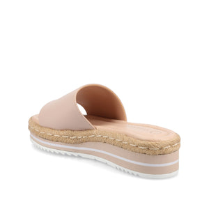 ROSEY ESPADRILLE WEDGE HEELED SLIDE SANDALS - Blush